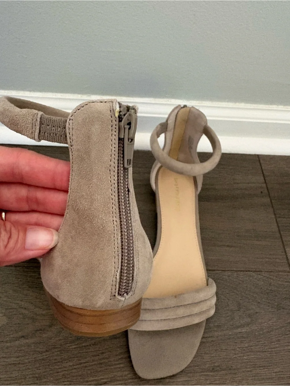 Women’s Saks Fifth Avenue Tan Suede Ankle-Strap Sandals - SIZE 7.5